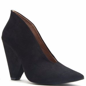 NEW! Black Suede Cuban Heel Bootie